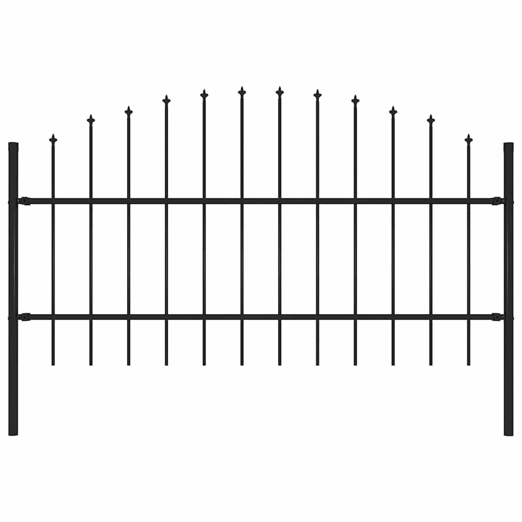 vidaXL Garden Fence Woerden with Spear Top Steel 170 x 100 cm Black