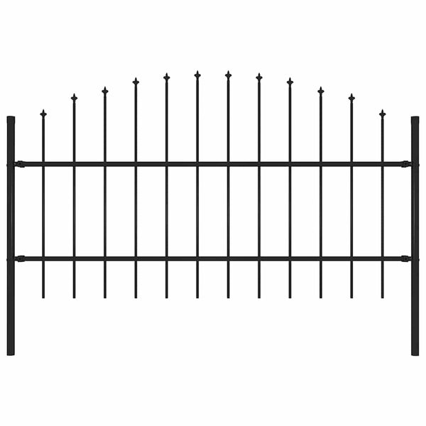 vidaXL Garden Fence Woerden with Spear Top Steel 170 x 100 cm Black