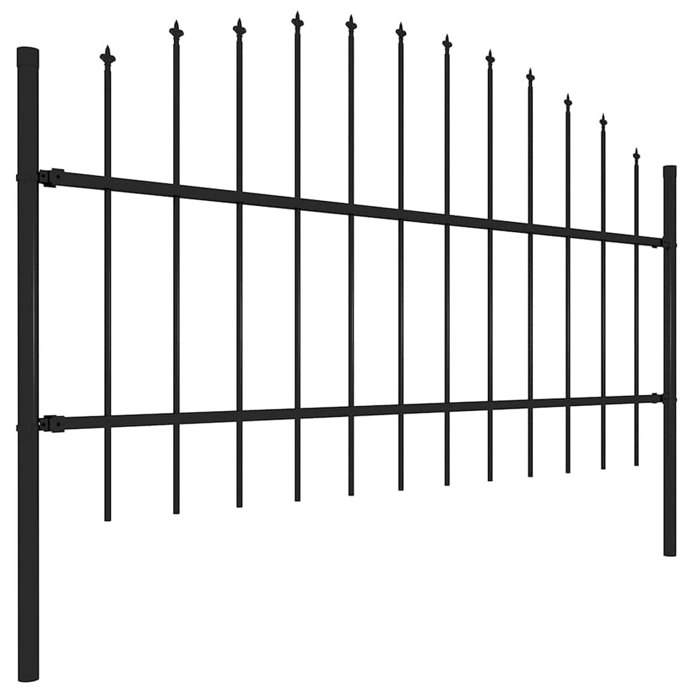 vidaXL Garden Fence Woerden with Spear Top Steel 170 x 100 cm Black