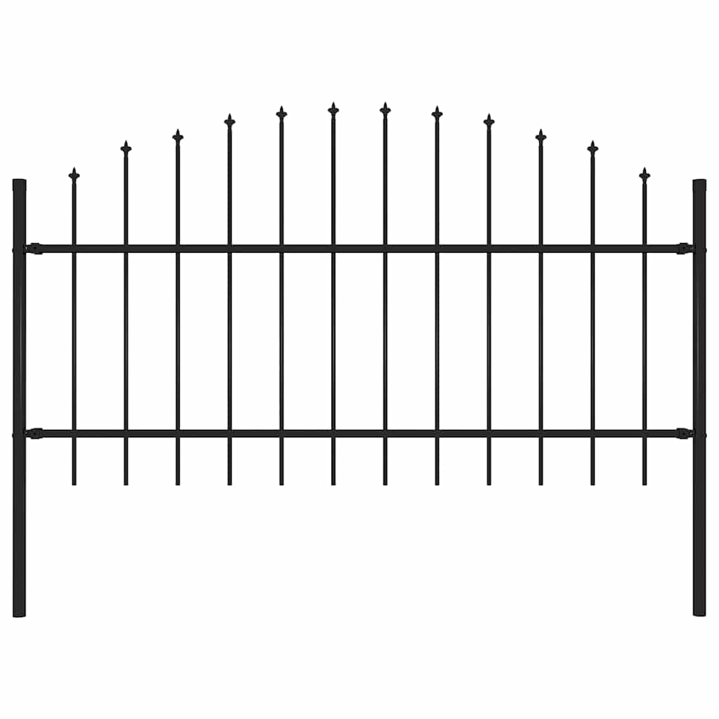 vidaXL Garden Fence Woerden with Spear Top Steel 170 x 125 cm Black