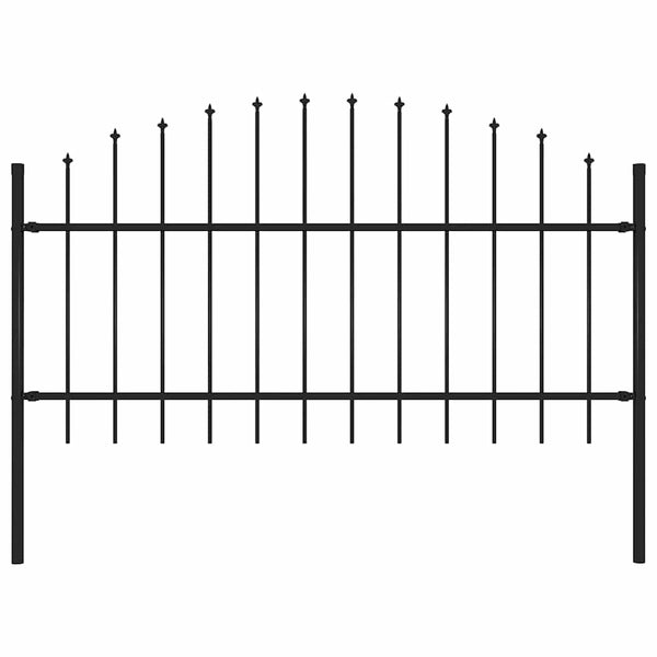 vidaXL Garden Fence Woerden with Spear Top Steel 170 x 125 cm Black
