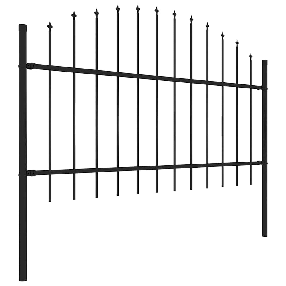 vidaXL Garden Fence Woerden with Spear Top Steel 170 x 125 cm Black
