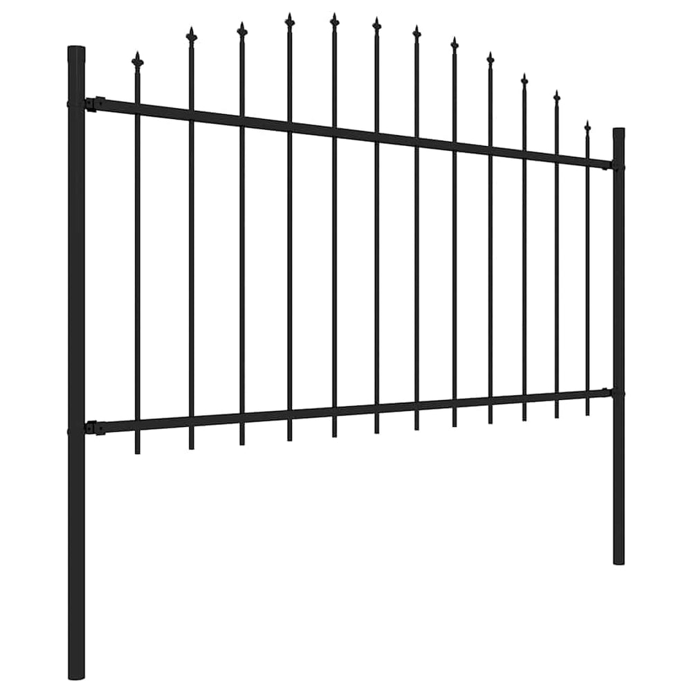 vidaXL Garden Fence Woerden with Spear Top Steel 170 x 150 cm Black
