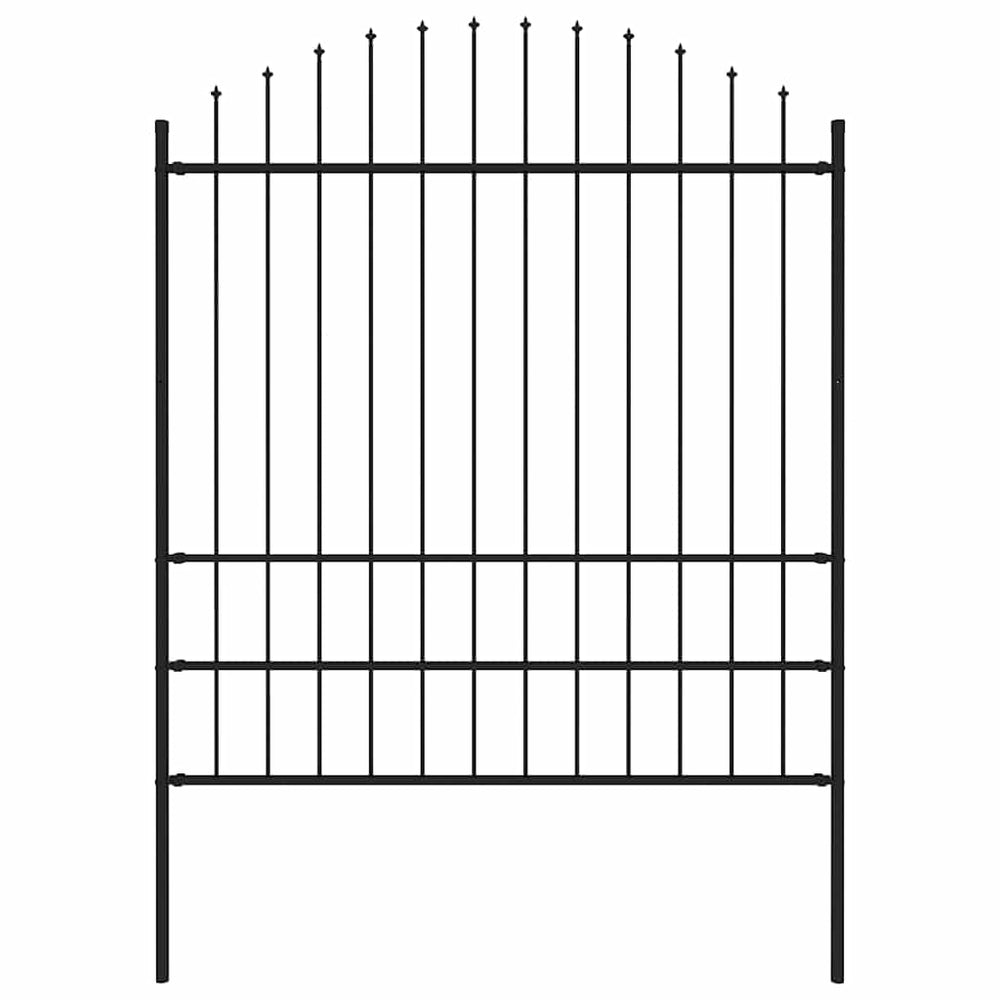 vidaXL Garden Fence Woerden with Spear Top Steel 170 x 200 cm Black