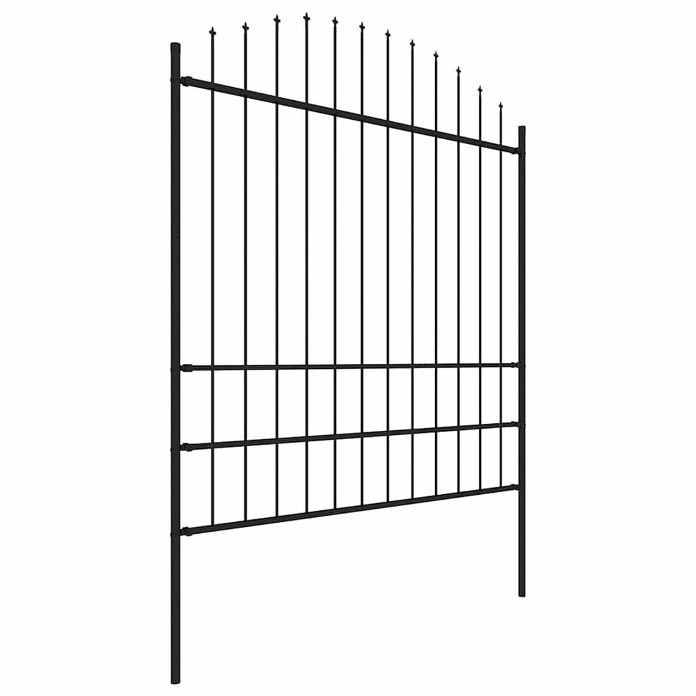 vidaXL Garden Fence Woerden with Spear Top Steel 170 x 200 cm Black