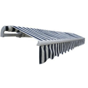 vidaXL Motorized Retractable Awning 600 cm Blue/White