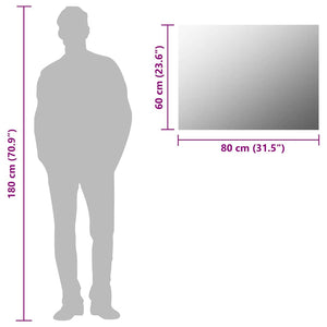 vidaXL Frameless Mirror 80x60 cm Glass