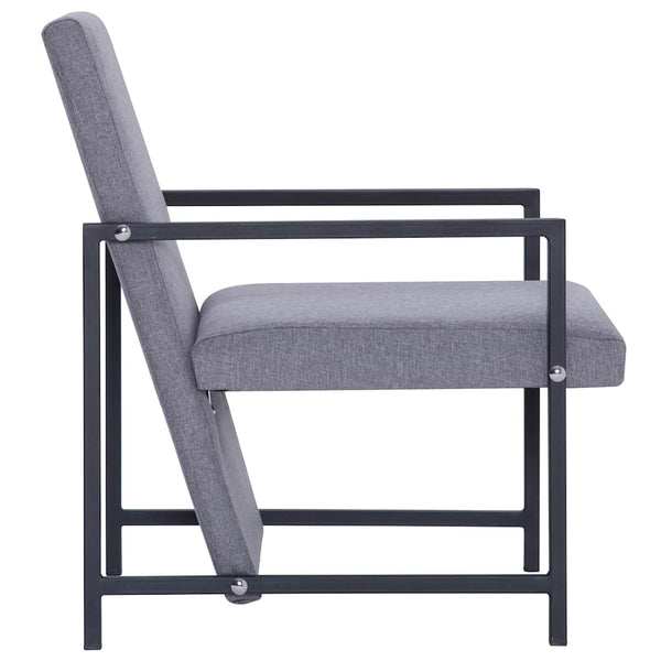 vidaXL Armchair Light Grey Fabric