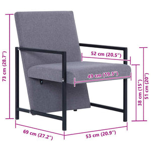 vidaXL Armchair Light Grey Fabric