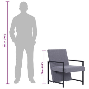 vidaXL Armchair Light Grey Fabric