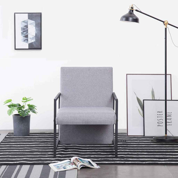 vidaXL Armchair Light Grey Fabric