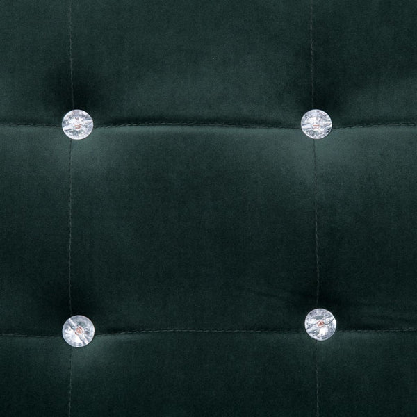 vidaXL 2-Seater Sofa with Armrests Dark Green Chrome and Velvet