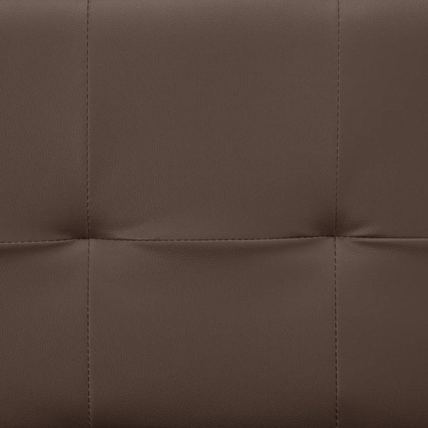 vidaXL Sofa Bed with 2 Pillows Faux Leather Extendable Brown