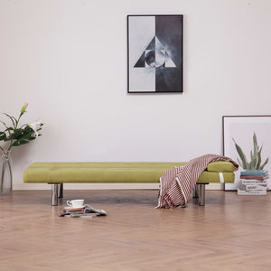 vidaXL Sofa Bed with Two Pillows Green Polyester