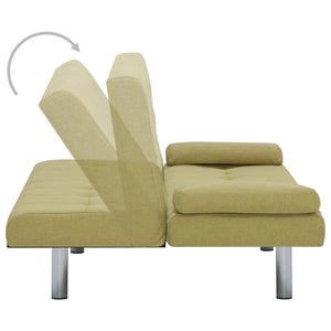 vidaXL Sofa Bed with Two Pillows Green Polyester