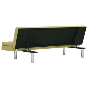 vidaXL Sofa Bed with Two Pillows Green Polyester