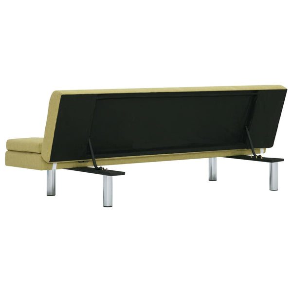 vidaXL Sofa Bed with Two Pillows Green Polyester