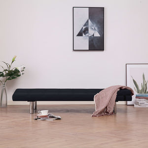 vidaXL Sofa Bed with Two Pillows Black Polyester