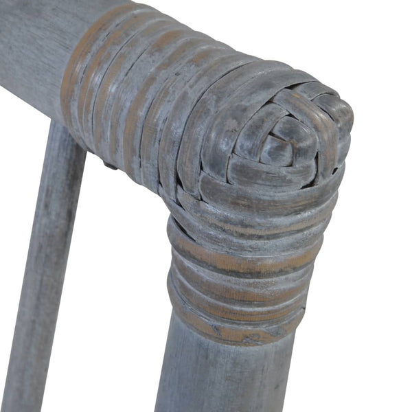 Esszimmerstühle mit Kissen 2 Stk. Grau Natürliches Rattan