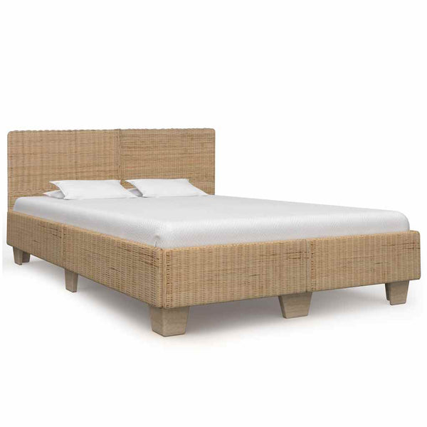vidaXL Hand-Woven Genuine Rattan Bed Frame 160×200 cm