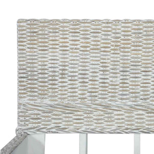 vidaXL Bed Frame Grey Natural Rattan 140 x 200 cm