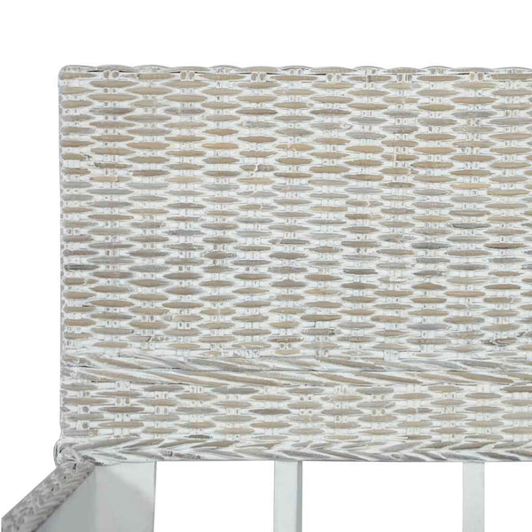 vidaXL Bed Frame Grey Natural Rattan 140 x 200 cm
