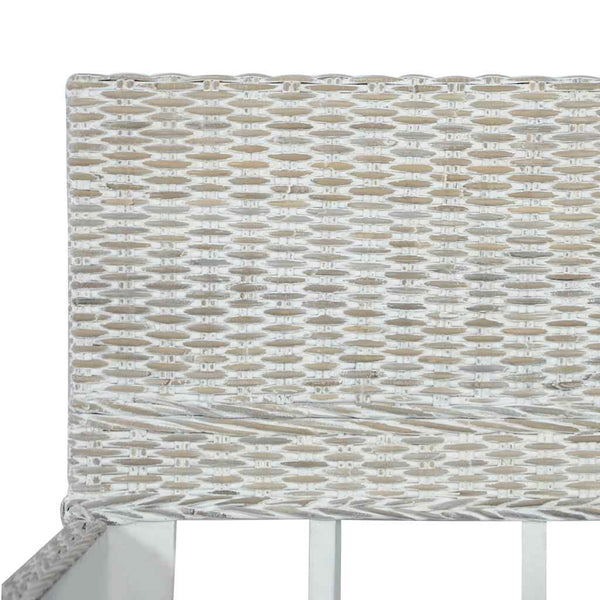 vidaXL Bed Frame Grey Natural Rattan 160 x 200 cm