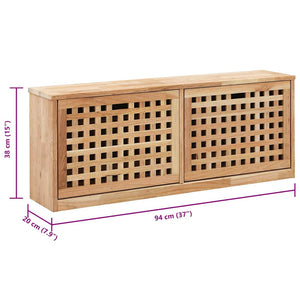 vidaXL Shoe Bench 94 x 20 x 38 cm Solid Walnut Wood