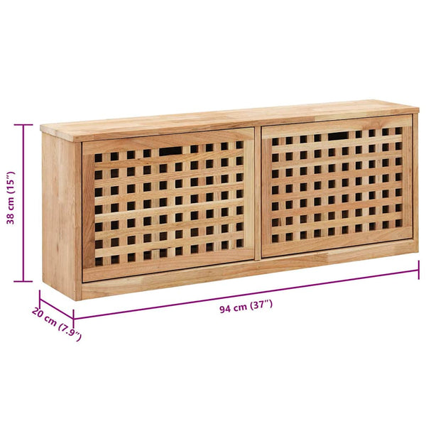 vidaXL Shoe Bench 94 x 20 x 38 cm Solid Walnut Wood