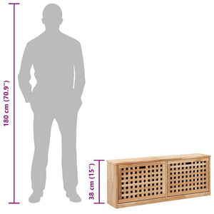 vidaXL Shoe Bench 94 x 20 x 38 cm Solid Walnut Wood