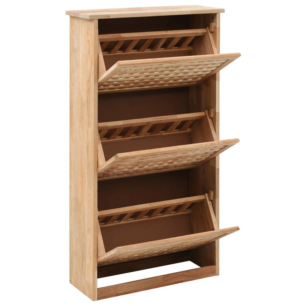 vidaXL Shoe Cabinet 55 x 20 x 104 cm Walnut Solid Wood