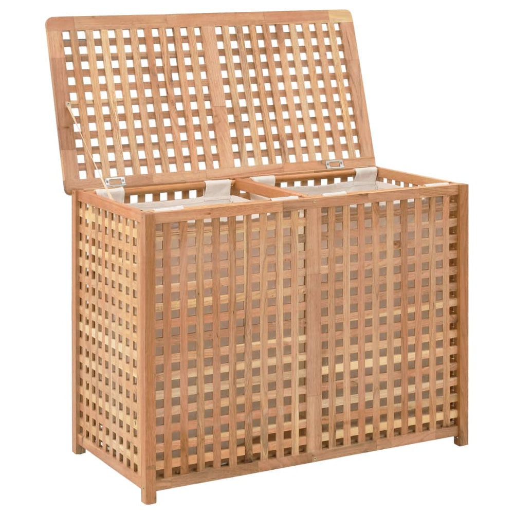 vidaXL Laundry Basket 87.5x46x67 cm Solid Walnut Wood