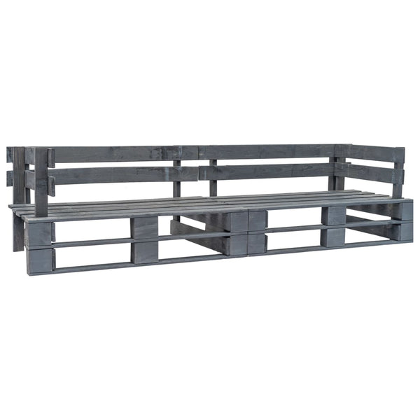 vidaXL 2-Seater Garden Pallet Sofa Grey Wood