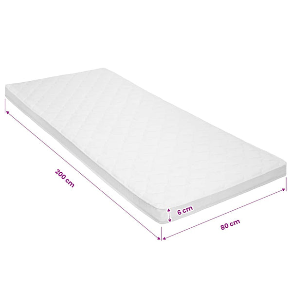 vidaXL Mattress Topper 80 x 200 cm Cold Foam Egg Crate Profile 6 cm