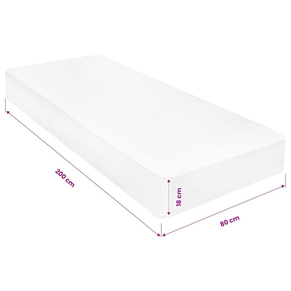 vidaXL Mattress 80 x 200 cm Viscoelastic Memory Foam 18 cm H2