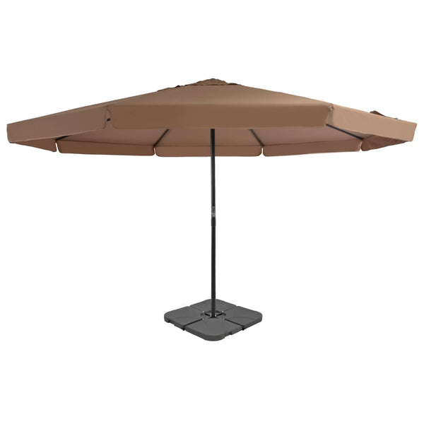 vidaXL Parasol with Portable Parasol Base Taupe