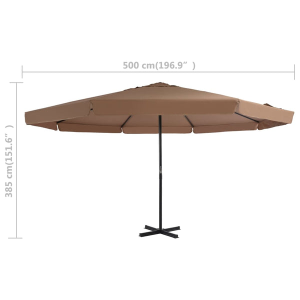 vidaXL Parasol with Portable Parasol Base Taupe