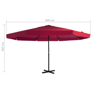 vidaXL Parasol with Portable Parasol Base Red
