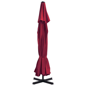 vidaXL Parasol with Portable Parasol Base Red
