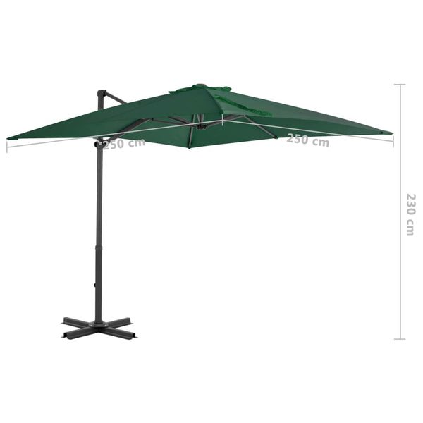 vidaXL Parasol with Portable Parasol Stand Green
