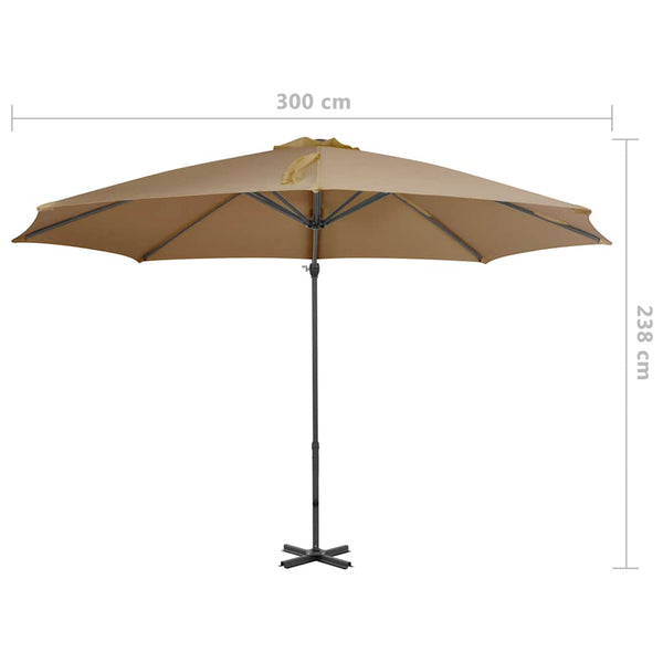 vidaXL Parasol with Portable Parasol Base Taupe