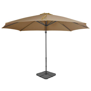 vidaXL Parasol with Portable Parasol Base Taupe