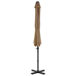 vidaXL Parasol with Portable Parasol Base Taupe