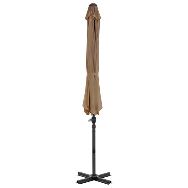vidaXL Parasol with Portable Parasol Base Taupe
