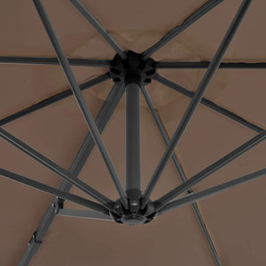 vidaXL Parasol with Portable Parasol Base Taupe