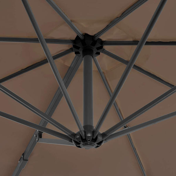 vidaXL Parasol with Portable Parasol Base Taupe