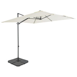 vidaXL Parasol with Portable Parasol Stand Sand White