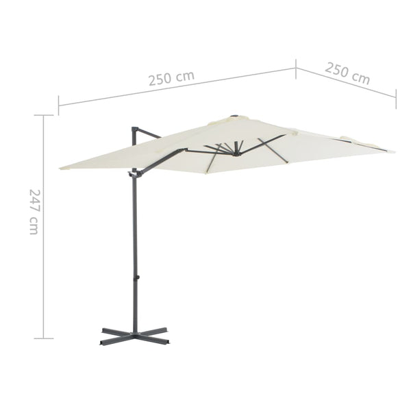 vidaXL Parasol with Portable Parasol Stand Sand White