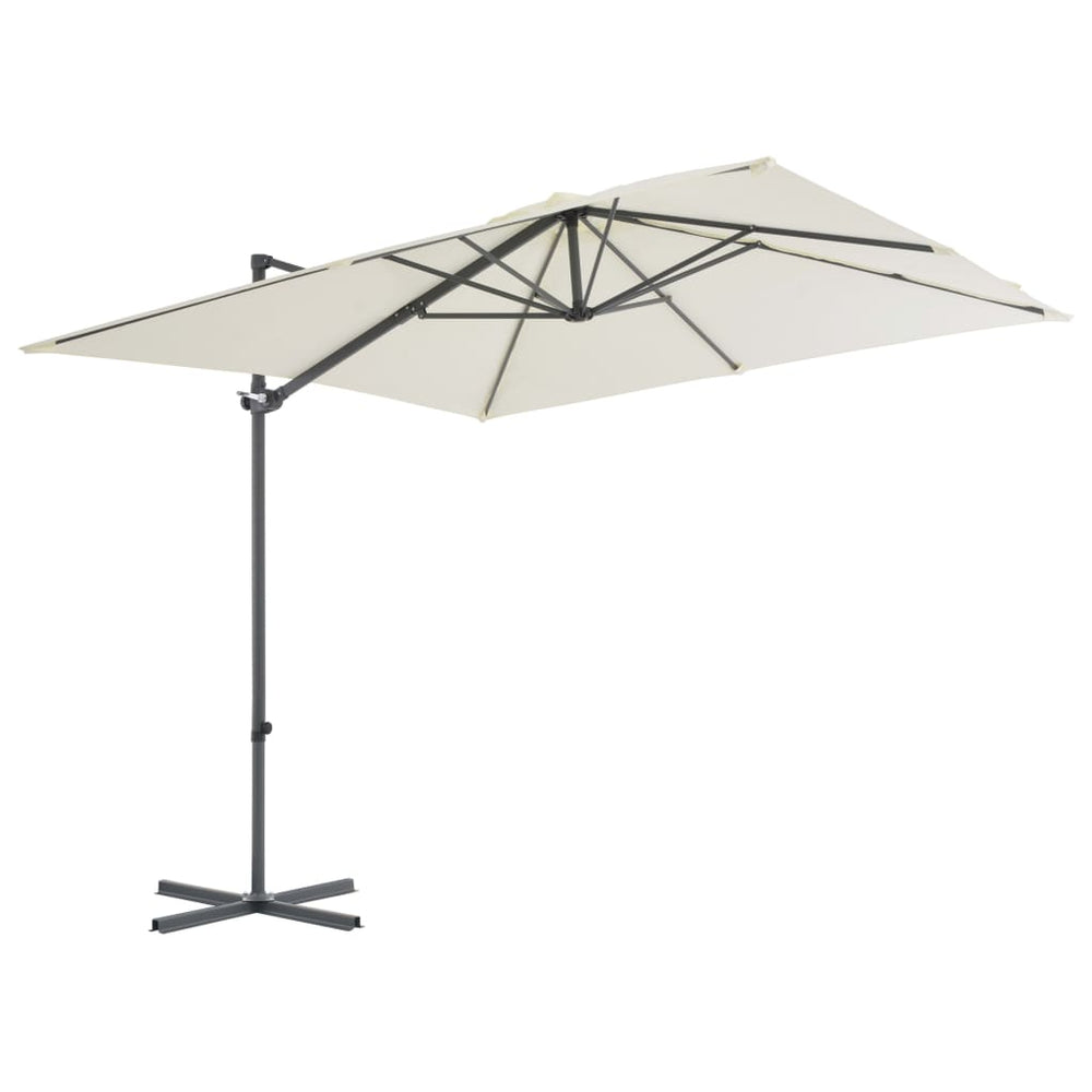 vidaXL Parasol with Portable Parasol Stand Sand White