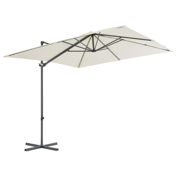 vidaXL Parasol with Portable Parasol Stand Sand White